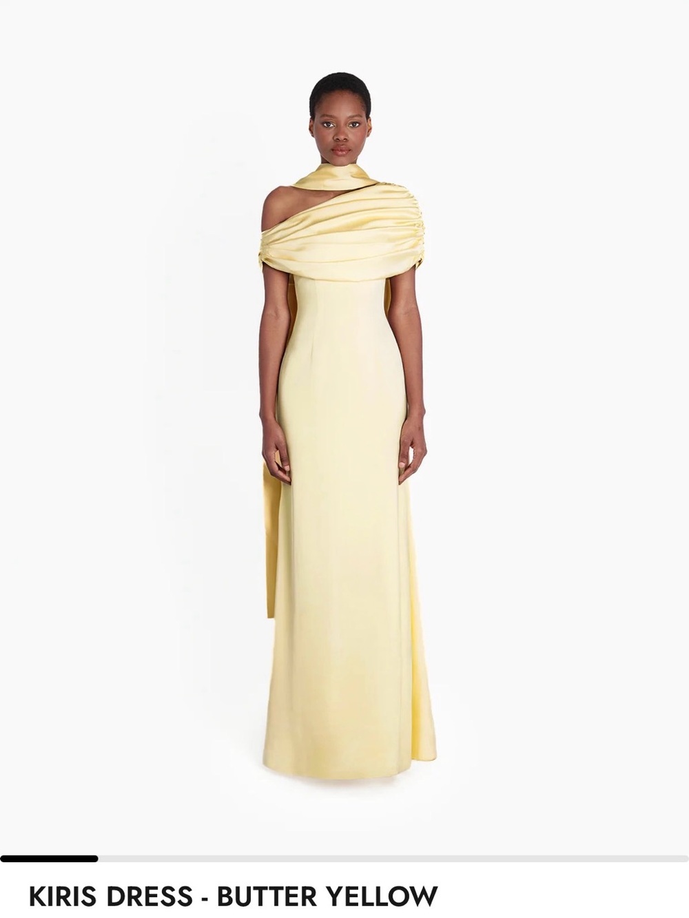 Kiris Butter Yellow Off-Shoulder Maxi Dress
